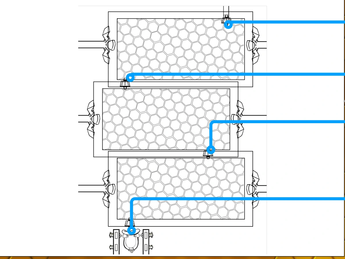 Honey Nut Cheerios Level 2 layout study · linework and route planning.