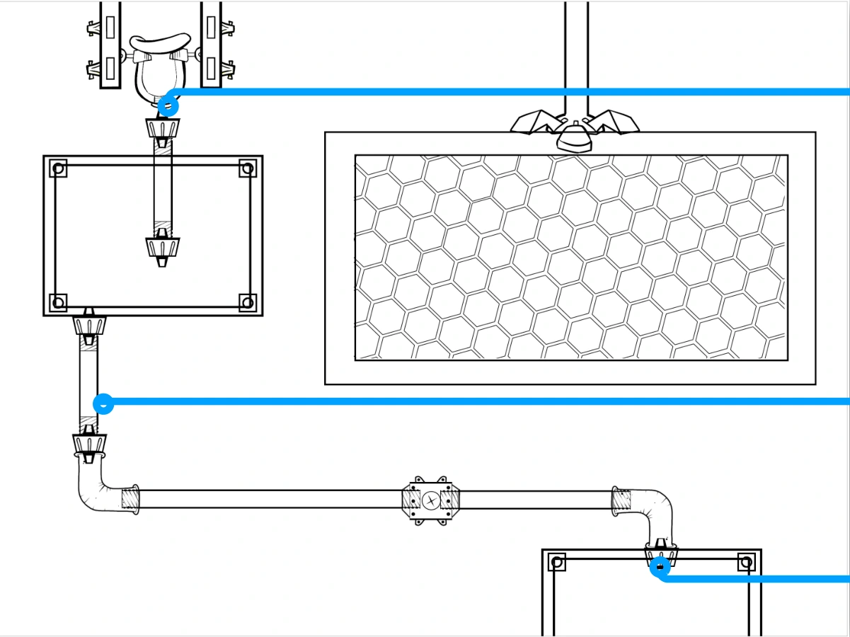 Honey Nut Cheerios Level 3 layout study · linework and route planning.