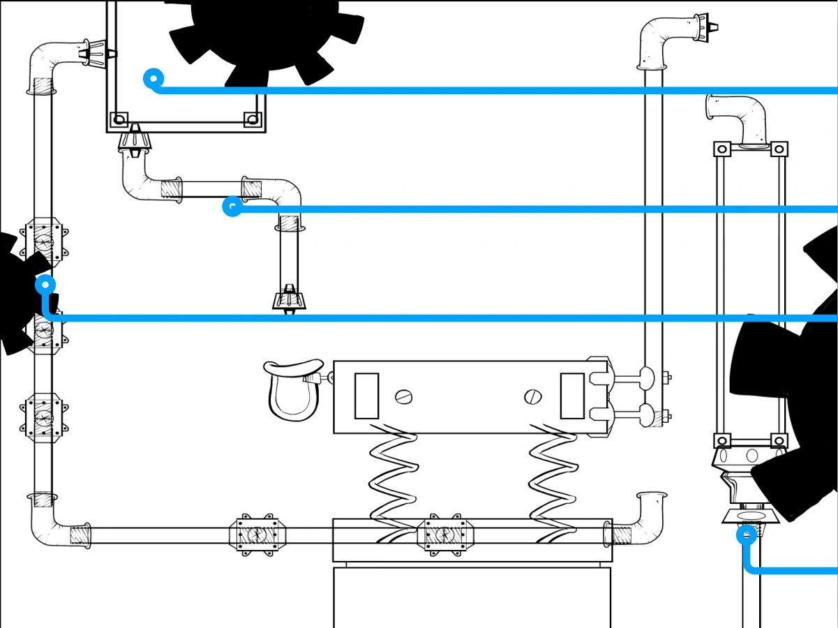 Honey Nut Cheerios Level 7 layout study · linework and route planning.