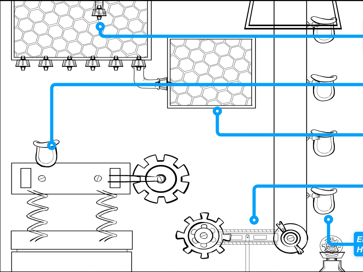 Honey Nut Cheerios Level 8 layout study · linework and route planning.