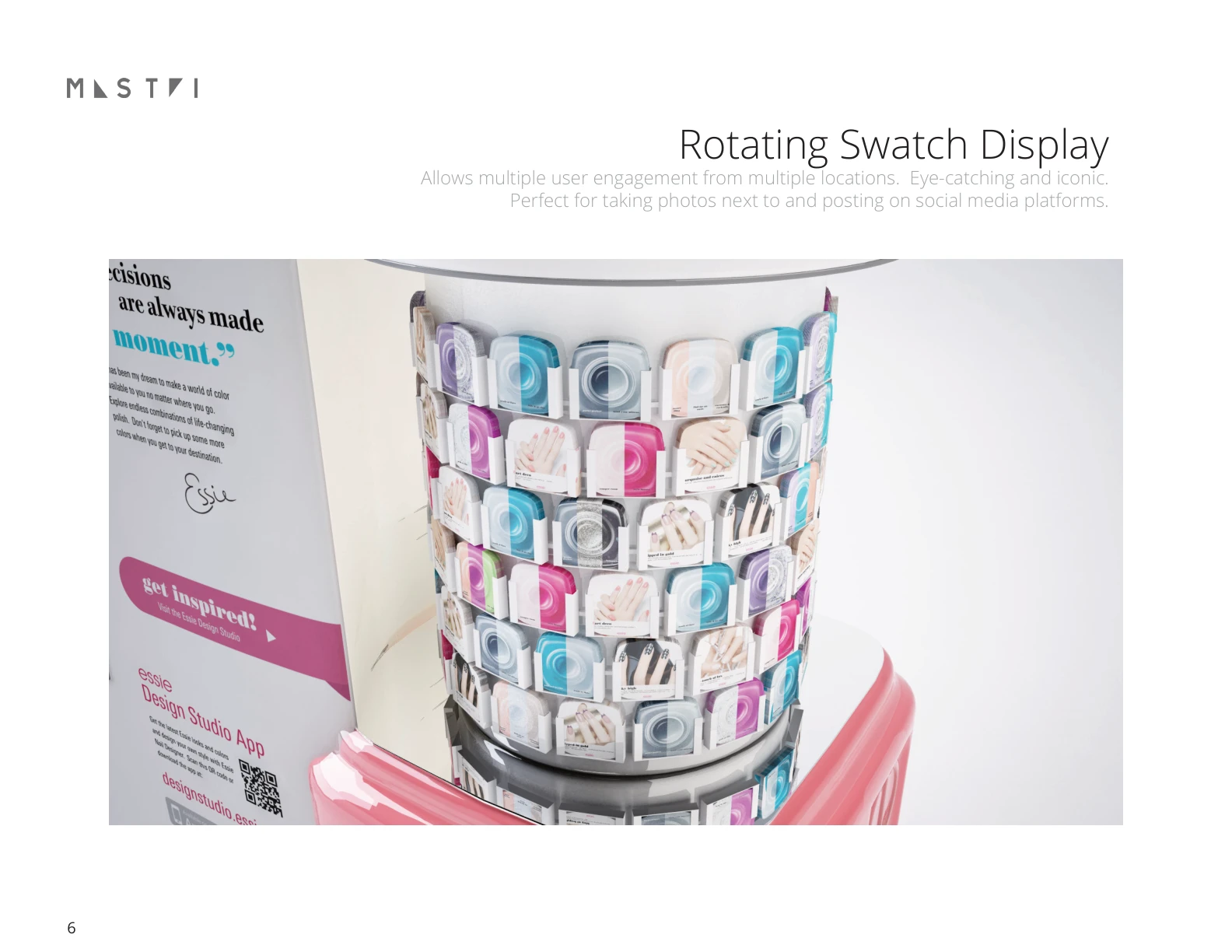Essie rotating swatch display concept.