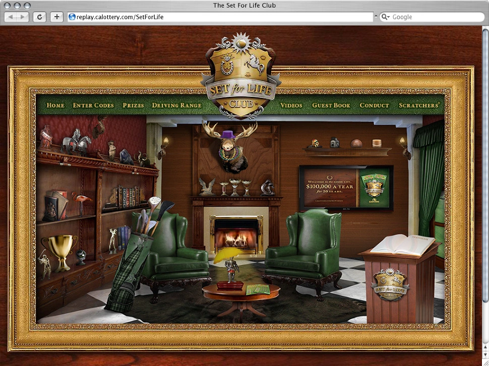 Set For Life: Clubhouse lounge and campaign navigation.