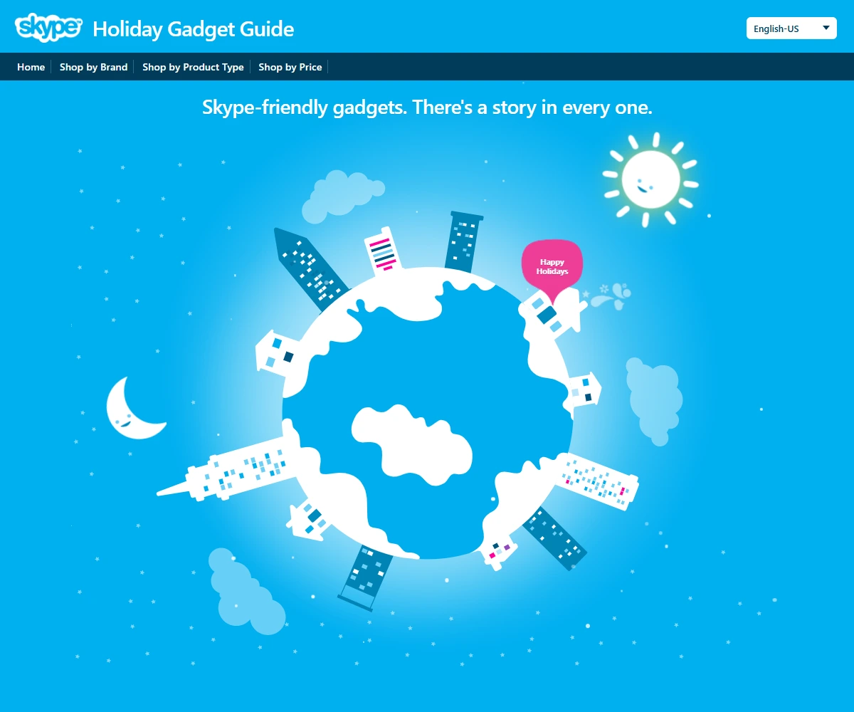 Skype holiday animated globe project preview